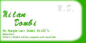 milan dombi business card